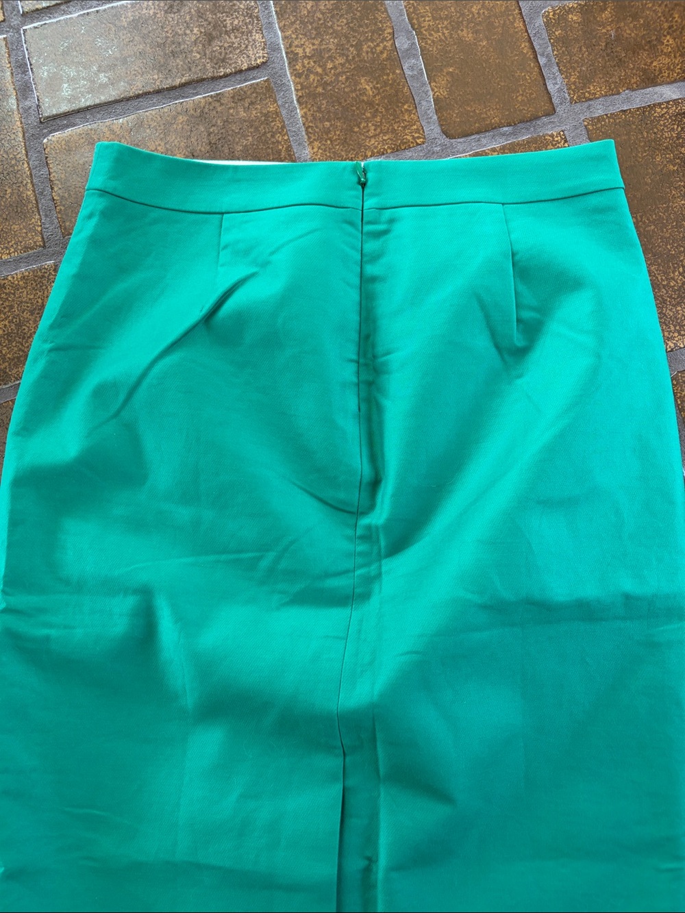 NWT J. Crew Green Classic Cotton Pencil Skirt - Picture 10 of 16